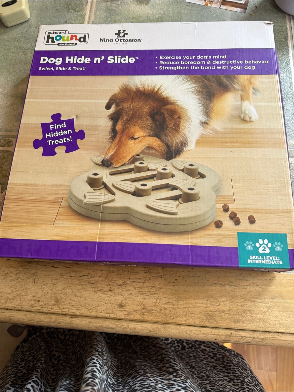 Outward Hound Nina Ottosson Dog Hide n' Slide Interactive Puzzle Toy - Beige